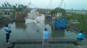 Net lifting in a shrimp pond in Giao Thuy
